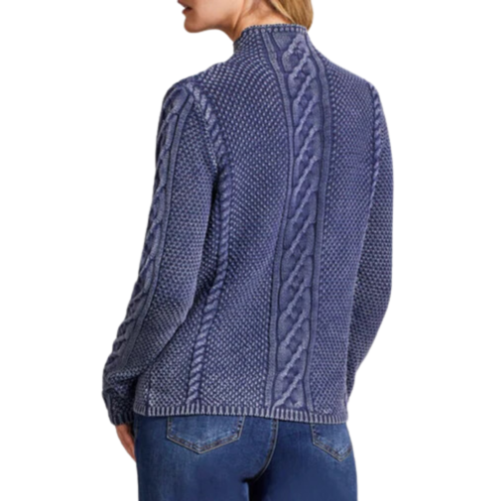 Tribal Cotton Funnel Neck Sweater