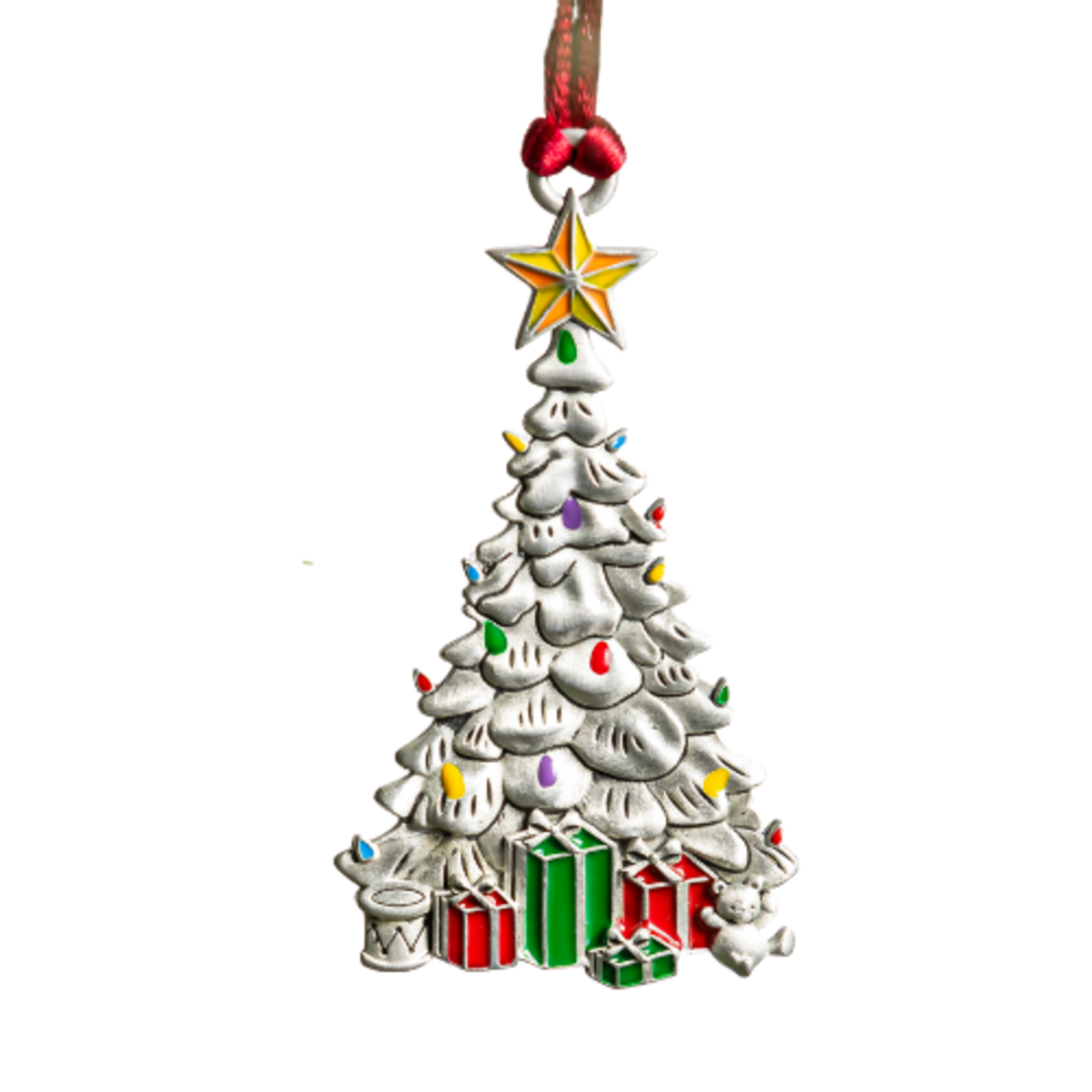 Solid Pewter Tree Ornament - Christmas Tree