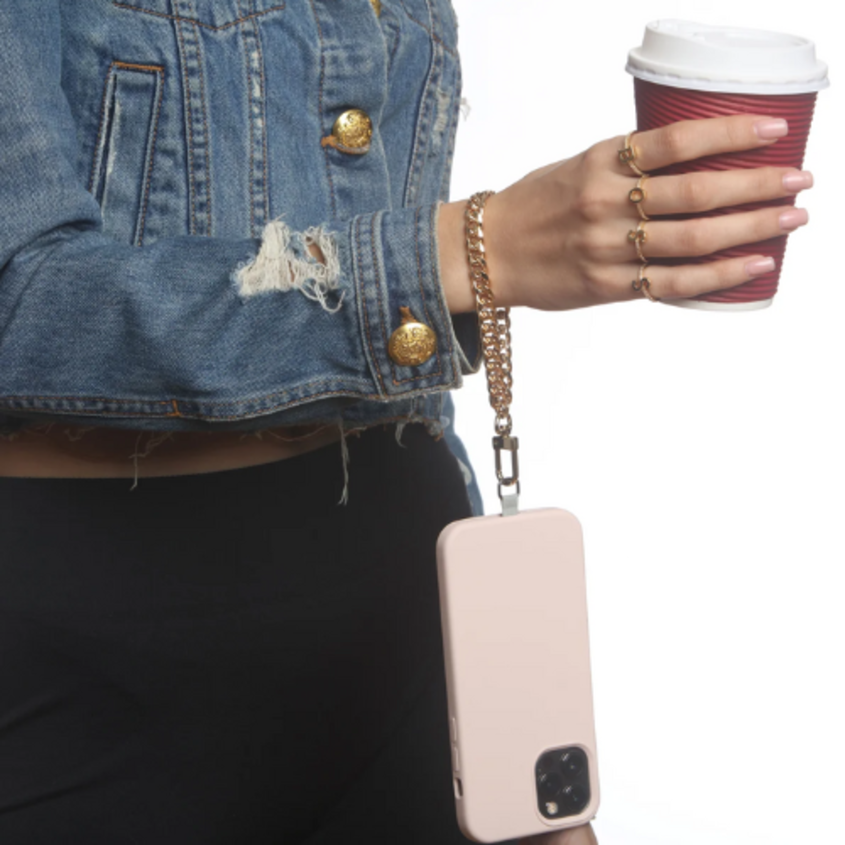 Maya J Cellphone Wristlet - Paperclip Link