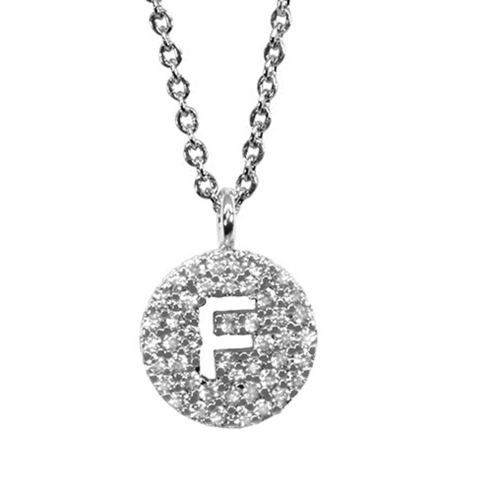 Maya J Love Letter Initial Disc Necklace - F-J