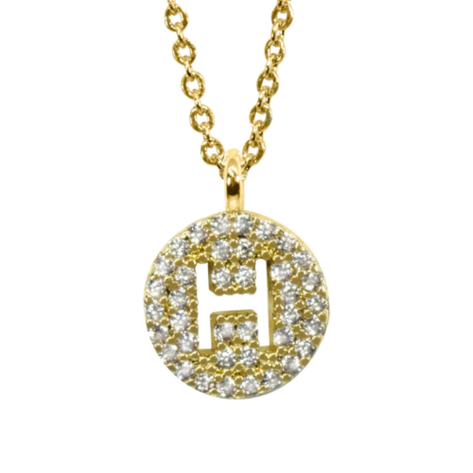 Maya J Love Letter Initial Disc Necklace - F-J