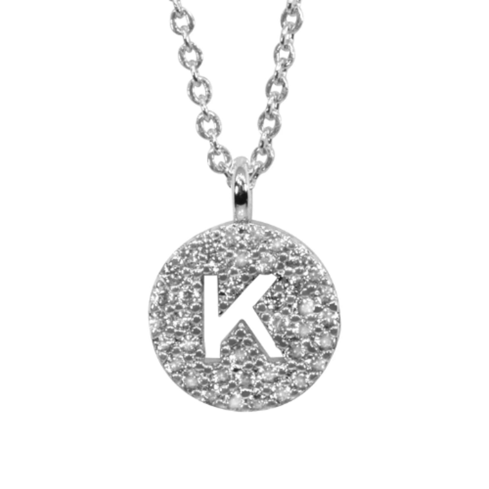 Maya J Love Letter Initial Disc Necklace - K-O