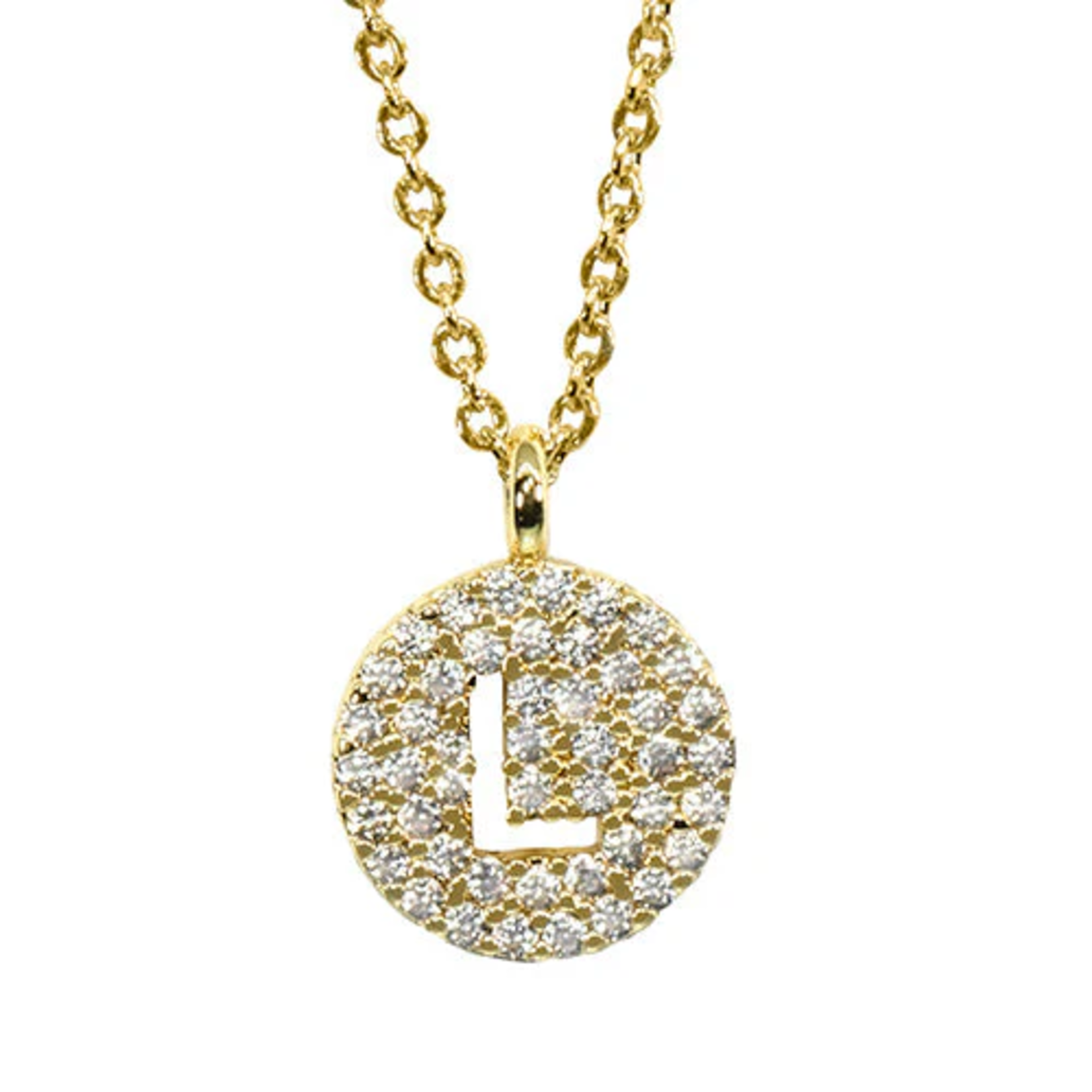 Maya J Love Letter Initial Disc Necklace - K-O