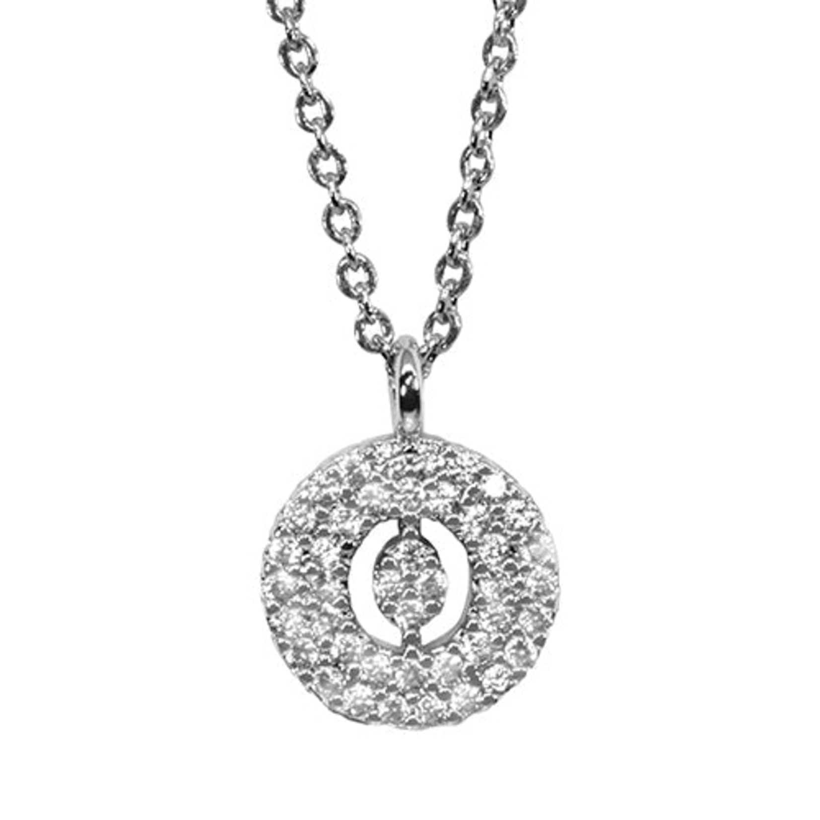 Maya J Love Letter Initial Disc Necklace - K-O