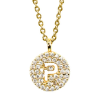 Love Letter Initial Disc Necklace - P-T