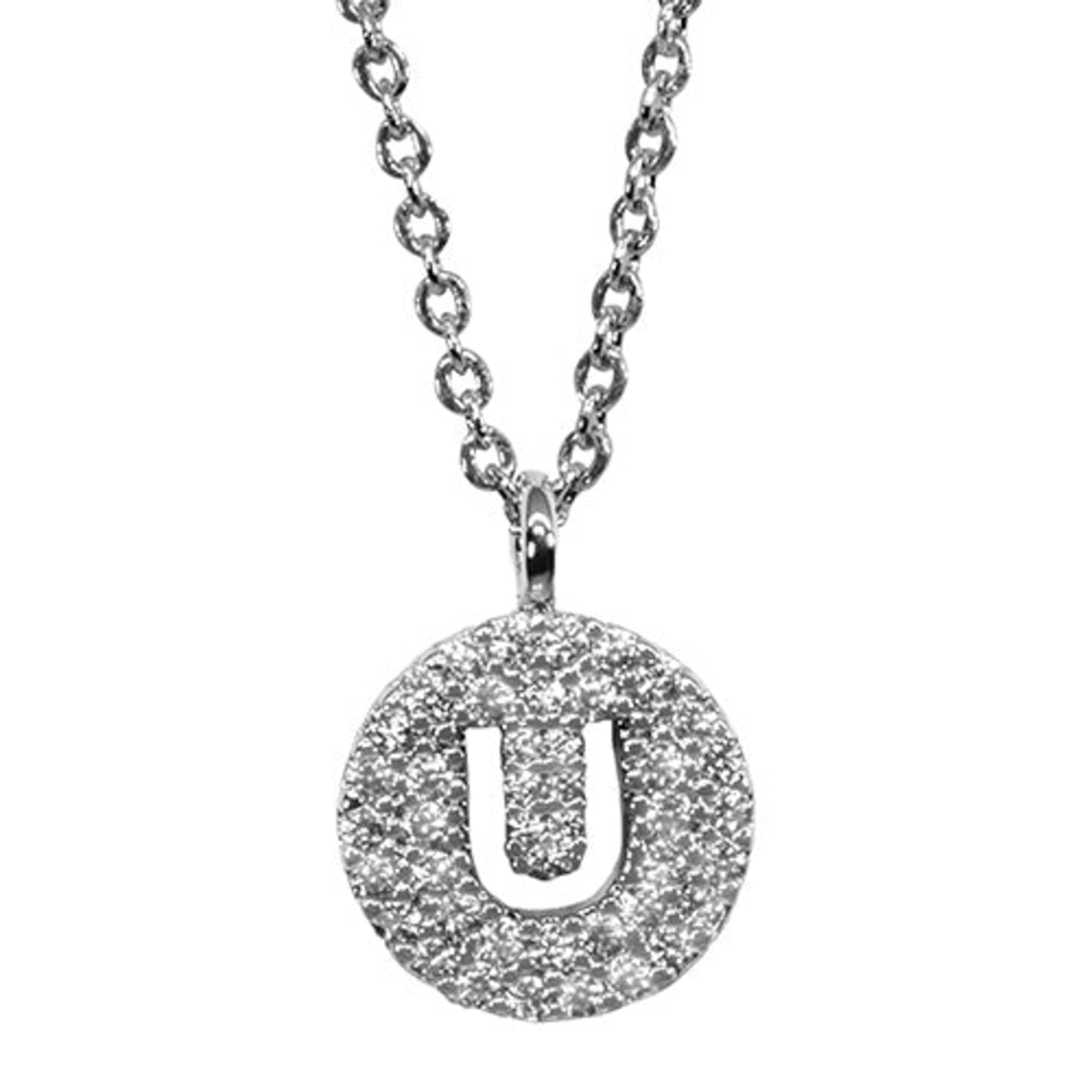 Maya J Love Letter Initial Disc Necklace - U-Z