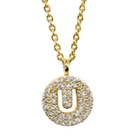 Love Letter Initial Disc Necklace - U-Z