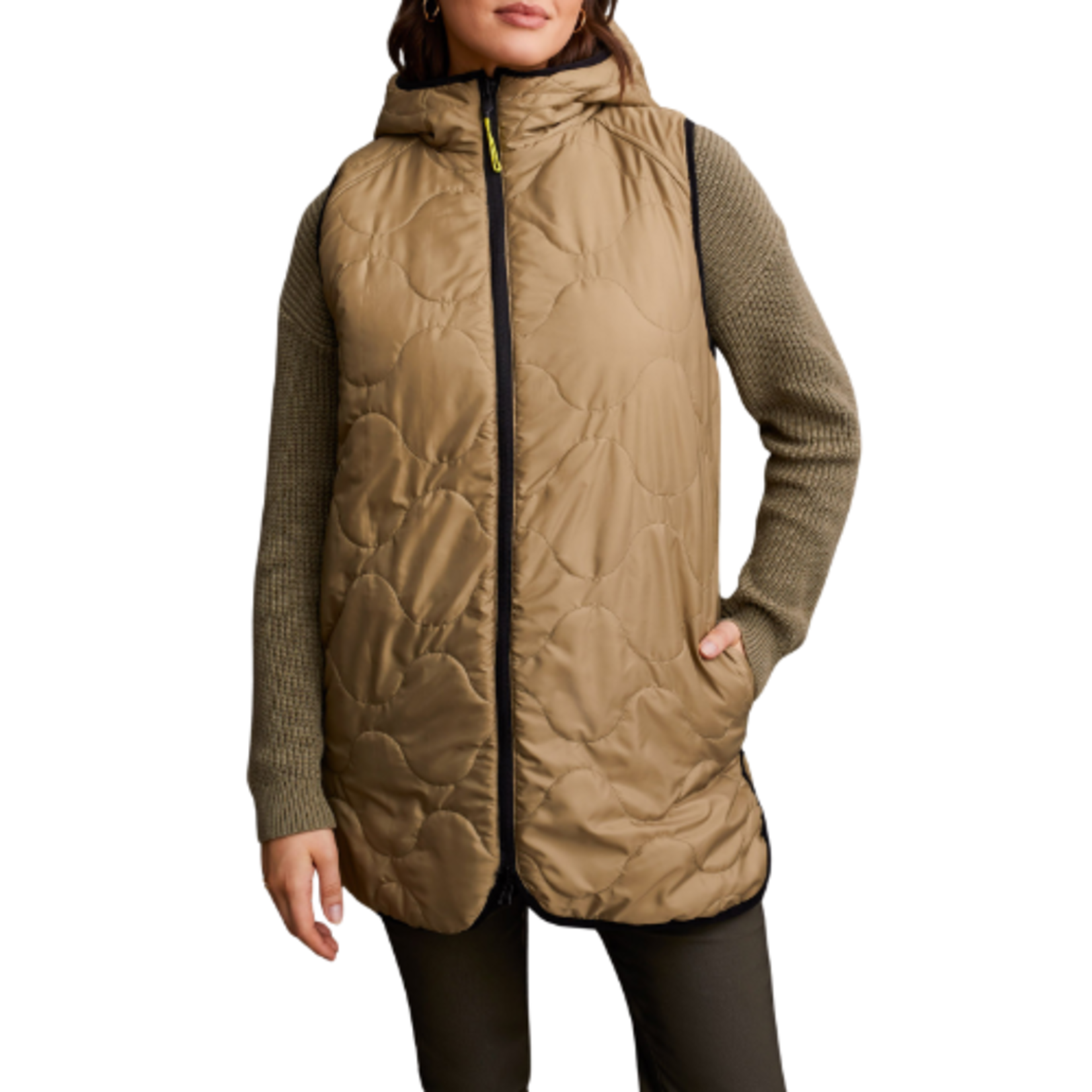 Tribal Tribal - Reversible Hooded Puffer Vest w/ Hi-Low Hem -