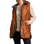 Tribal Reversible Hooded Puffer Vest w/ Hi-Low Hem