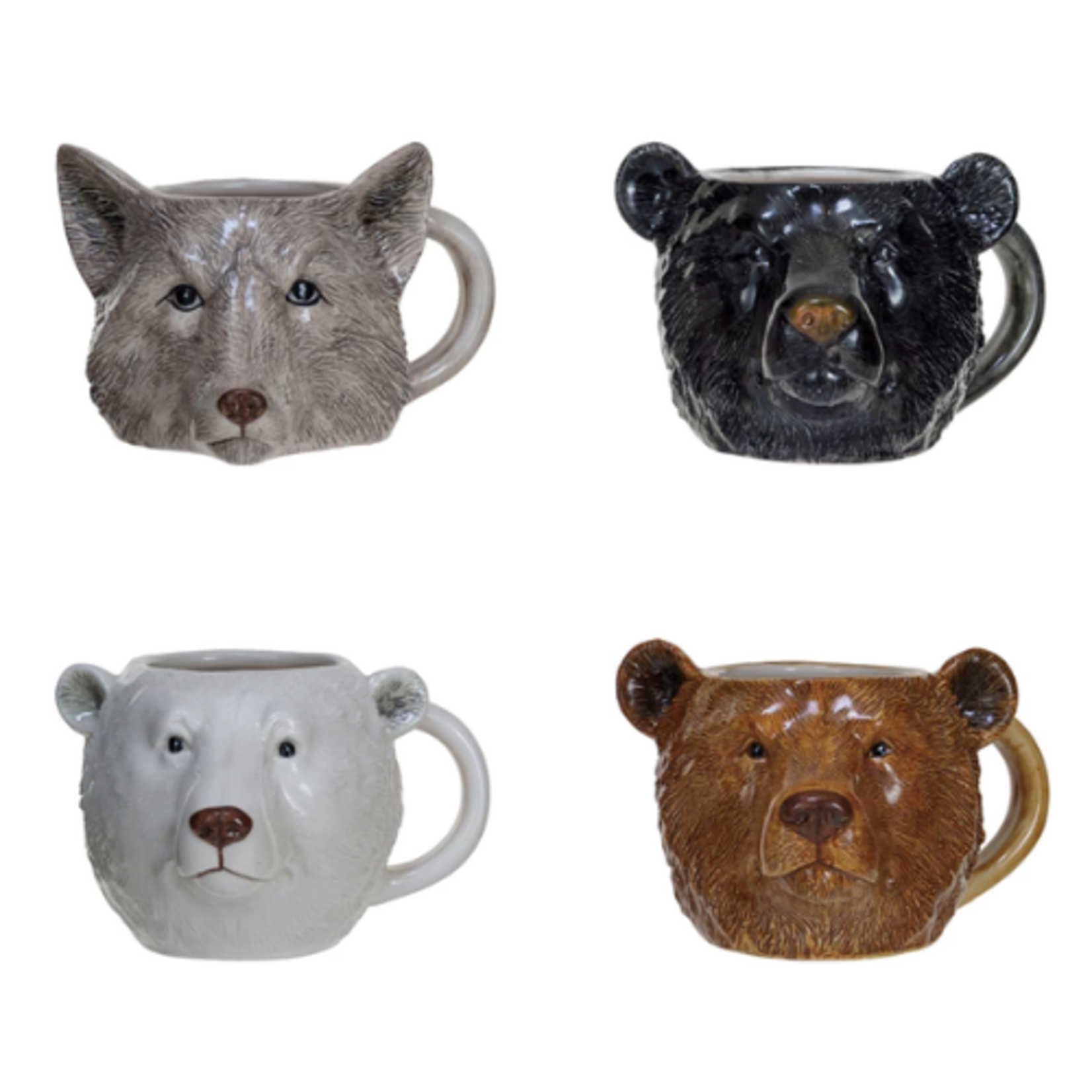 12 oz. Stoneware Animal Head Shaped Mug