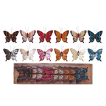 Fabric Butterfly Clip-on Ornaments - Box of 12