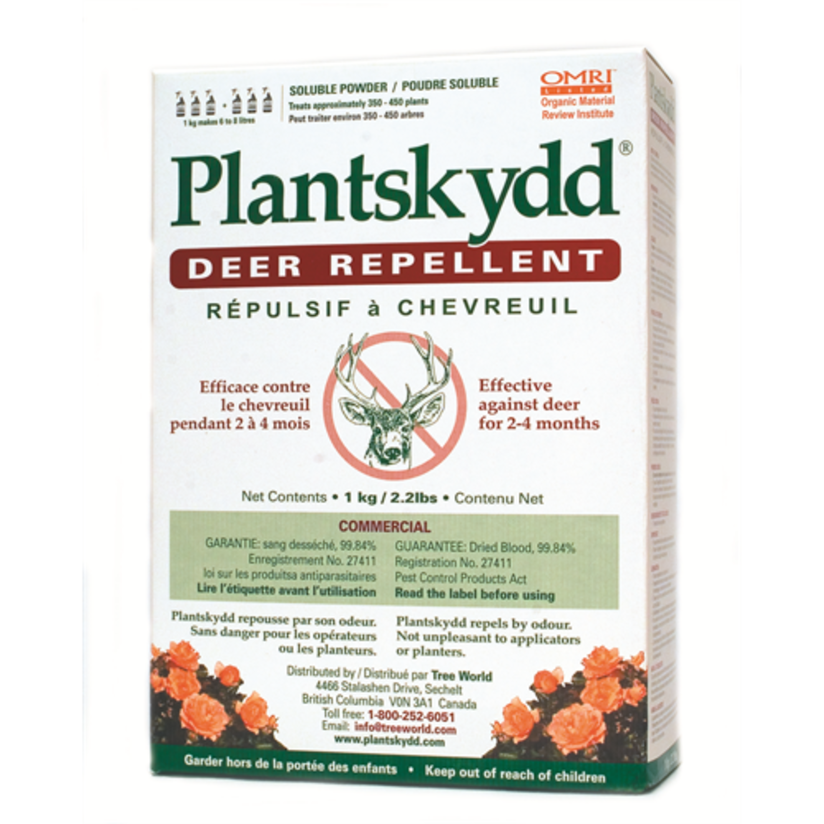 Plantskydd - Deer & Rabbit Repellent - 2.2lbs (1kg) - Soluble Powder Concentrate