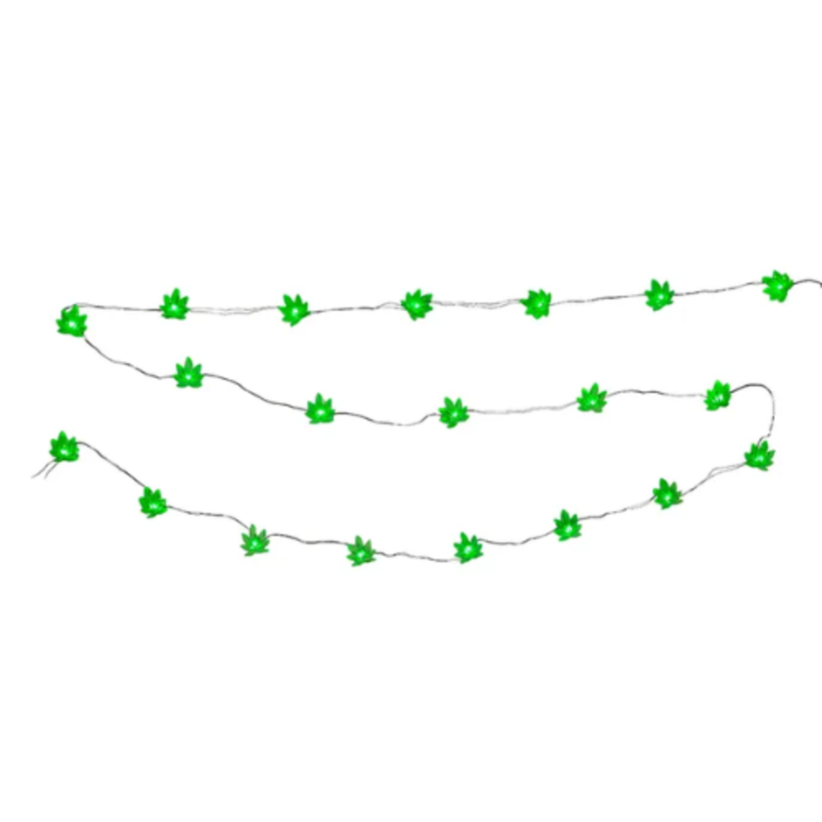 20-Light Battery-Operated LED Cannabis Fairy String Lights