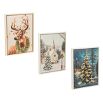 LED Christmas Canvas w/ White Frame