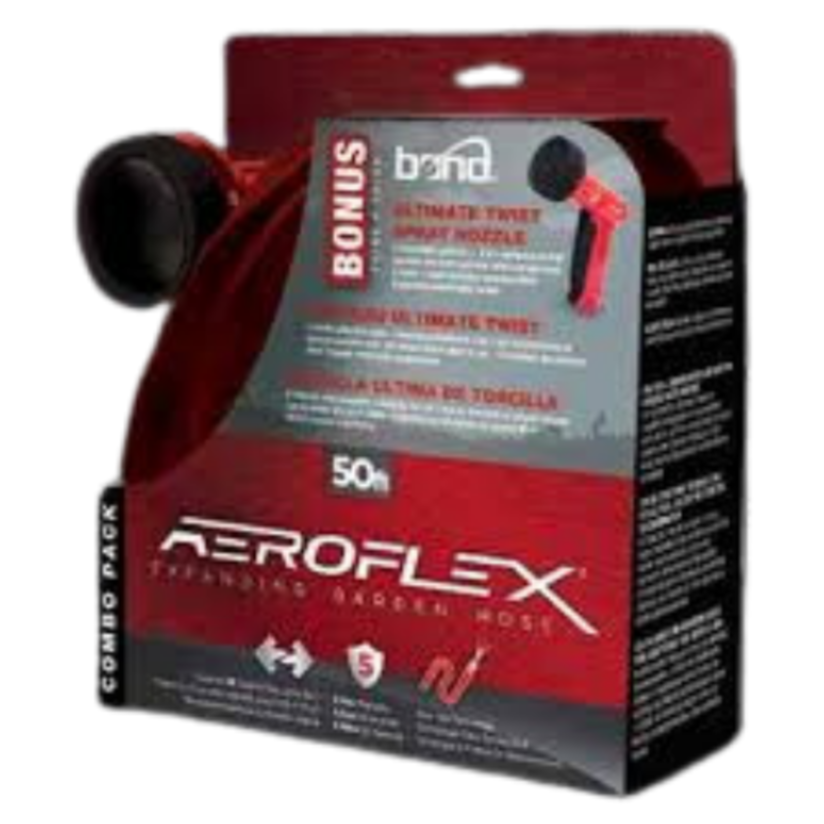 Aeroflex - Expanding Hose w/ 7 Pattern Nozzle - 5/8" x 50 ft