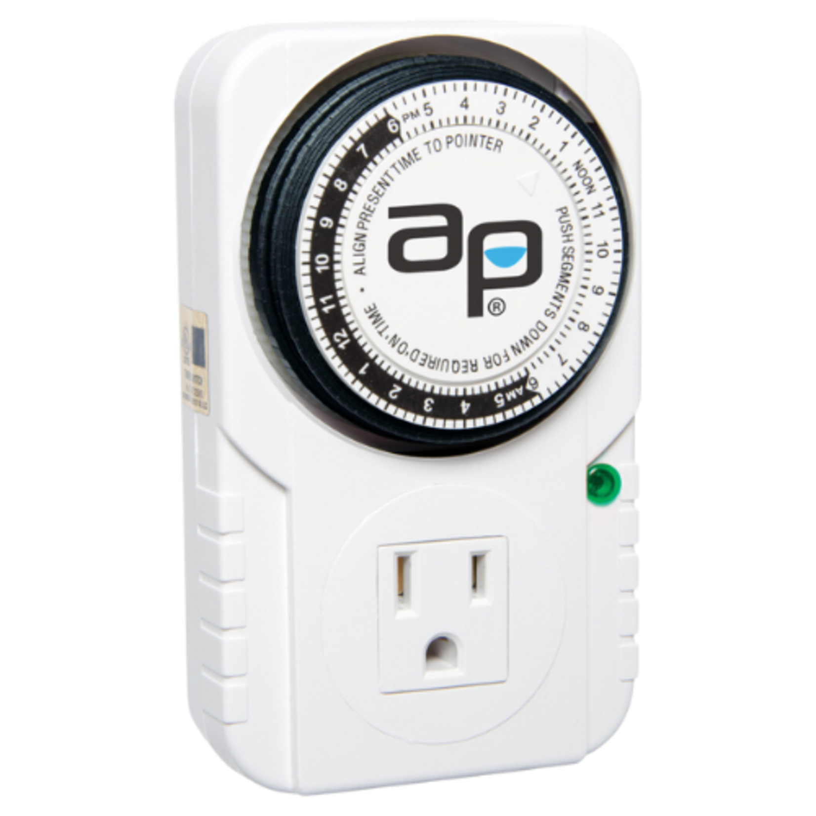 Autopilot - Analog Grounded Timer - 1725W, 15A, 15 Min On/Off, 24 Hour