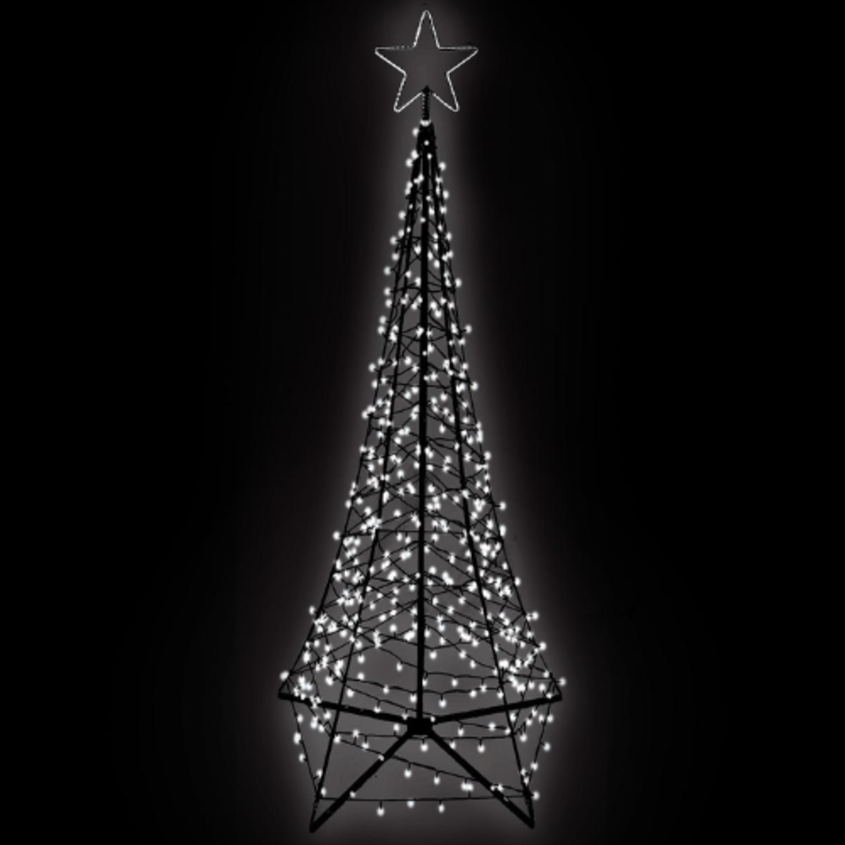 Starry Spire Tree - 660 Pure White LED - Green Frame - 9'