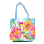 Compact Tote Bag - Colorful Humming Bird and Flowers