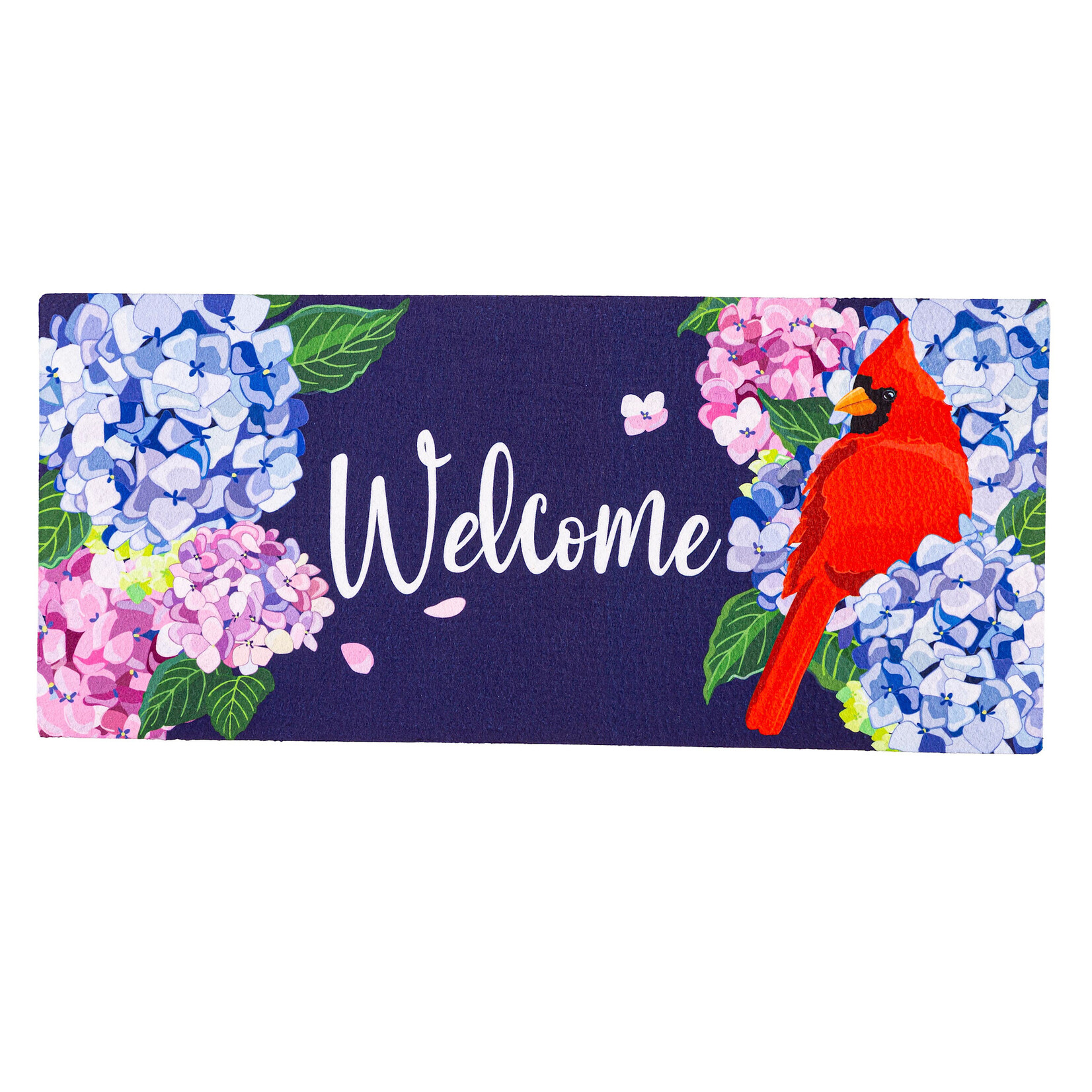 Sassafras Switch Mat - Red Cardinal and Hydrangeas
