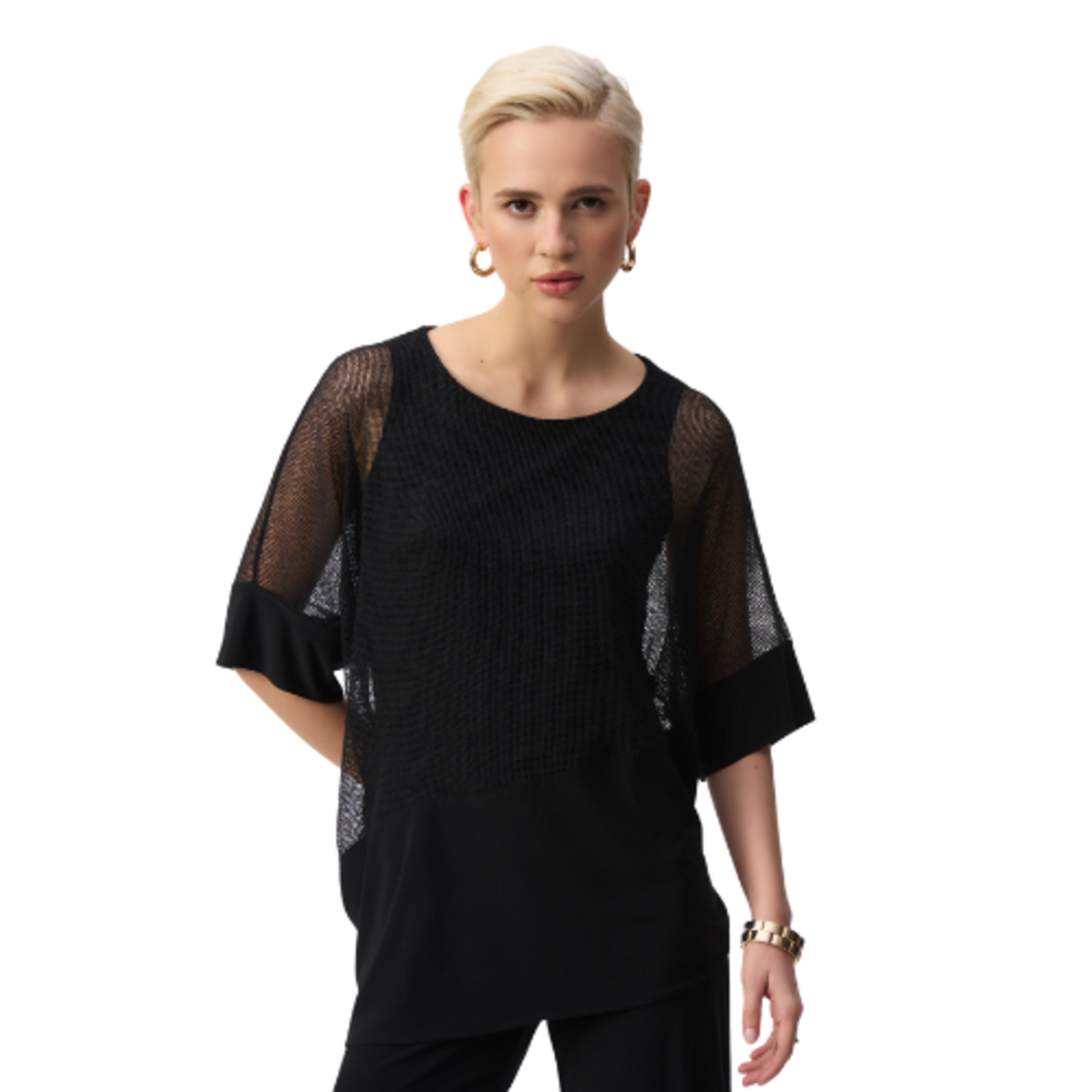 Joseph Ribkoff Joseph Ribkoff - Chic Sheer Flutter-sleeve Pullover