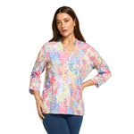 French Dressing Jeans 3/4 Sleeve V-Neck Top