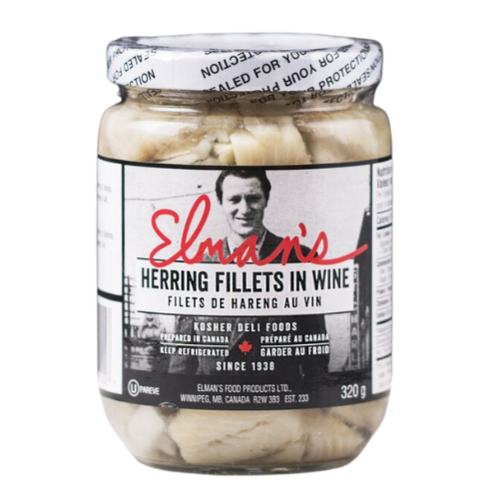 Elman's Elmans - Herring Fillets in Wine - 320g