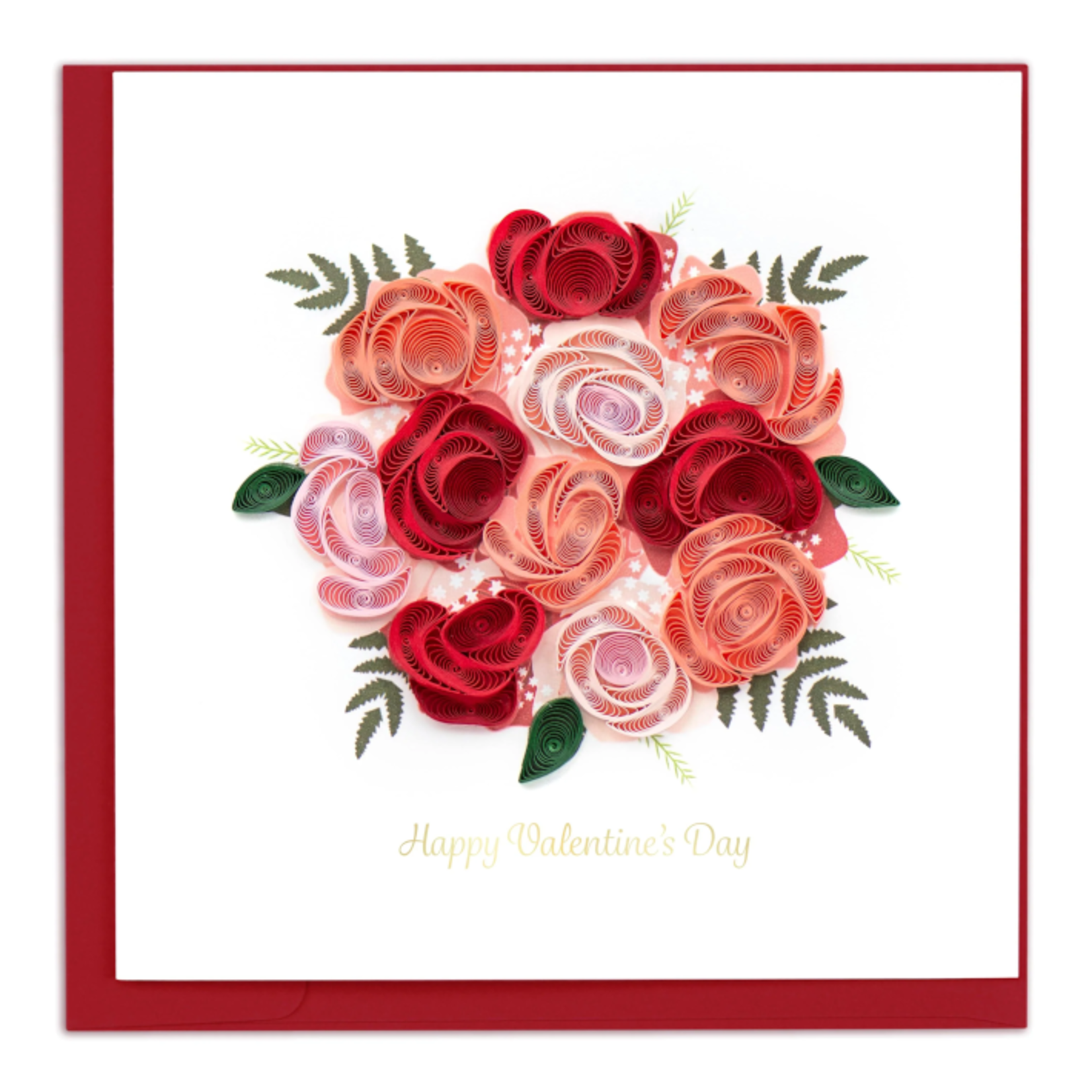 Quilled Valentine's Day Bouquet Greeting Card