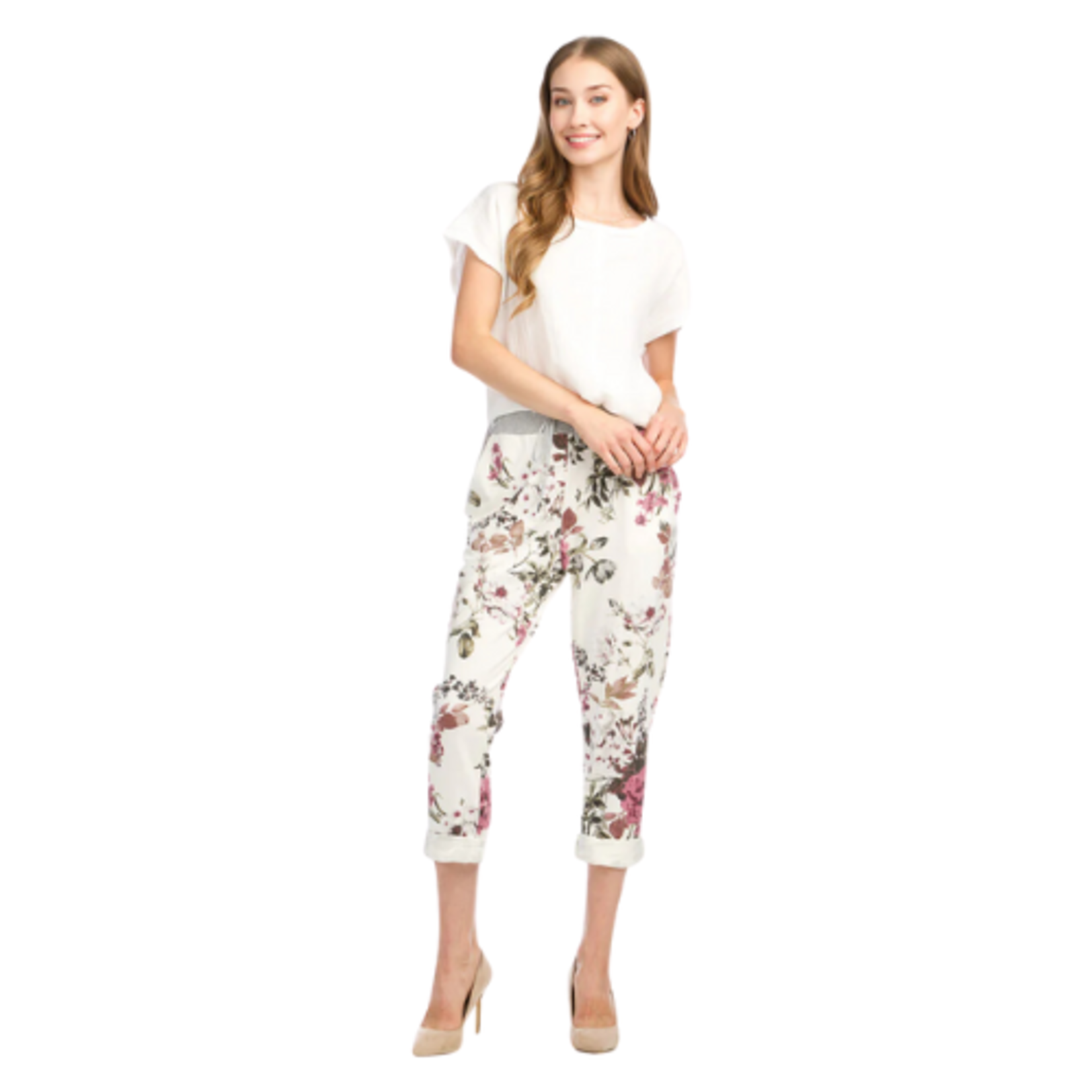 Papillon - Floral Stretch Cotton Blend Pant
