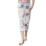 Floral Stretch Cotton Blend Pants