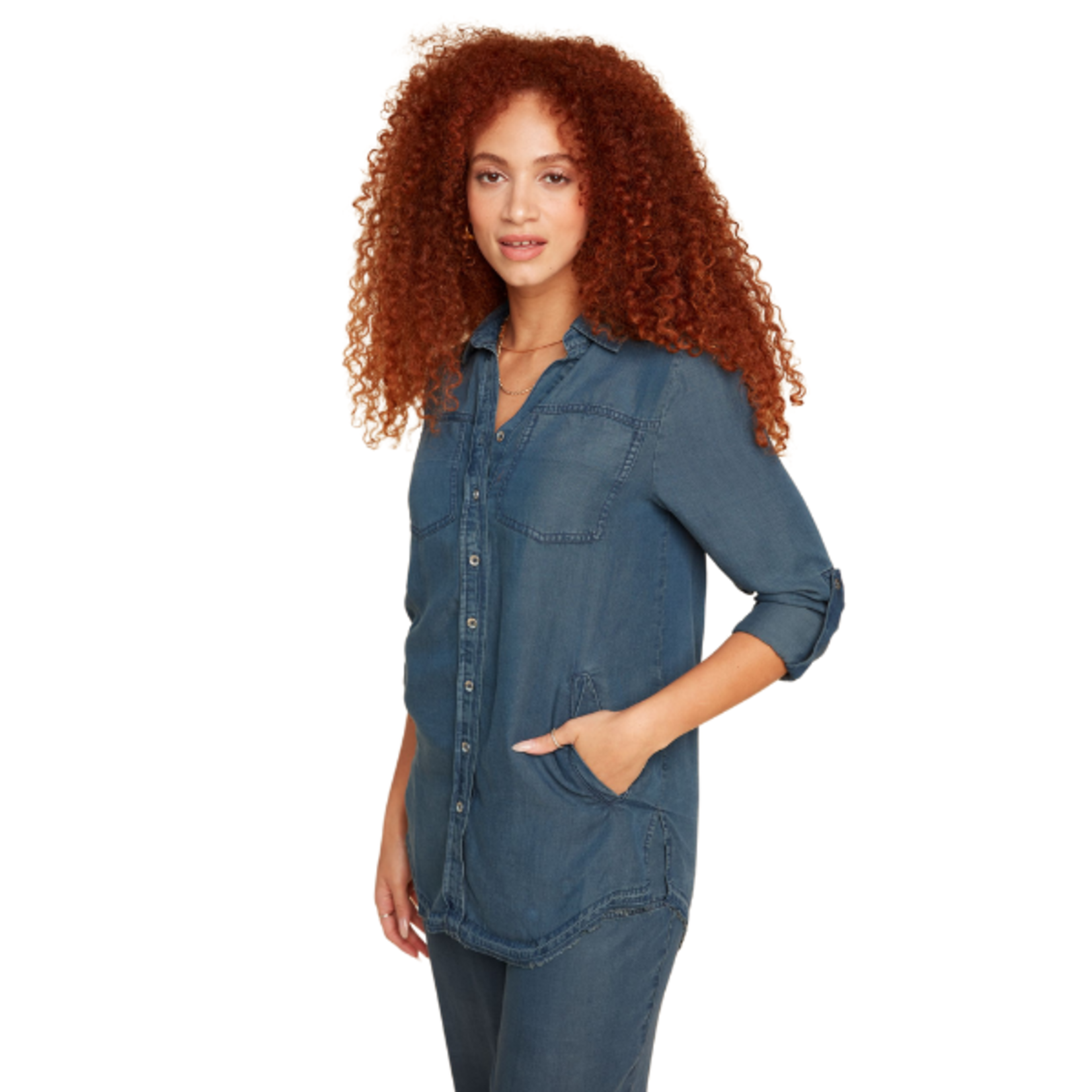 Renuar Renuar - Soft Tencel Button-up Blouse