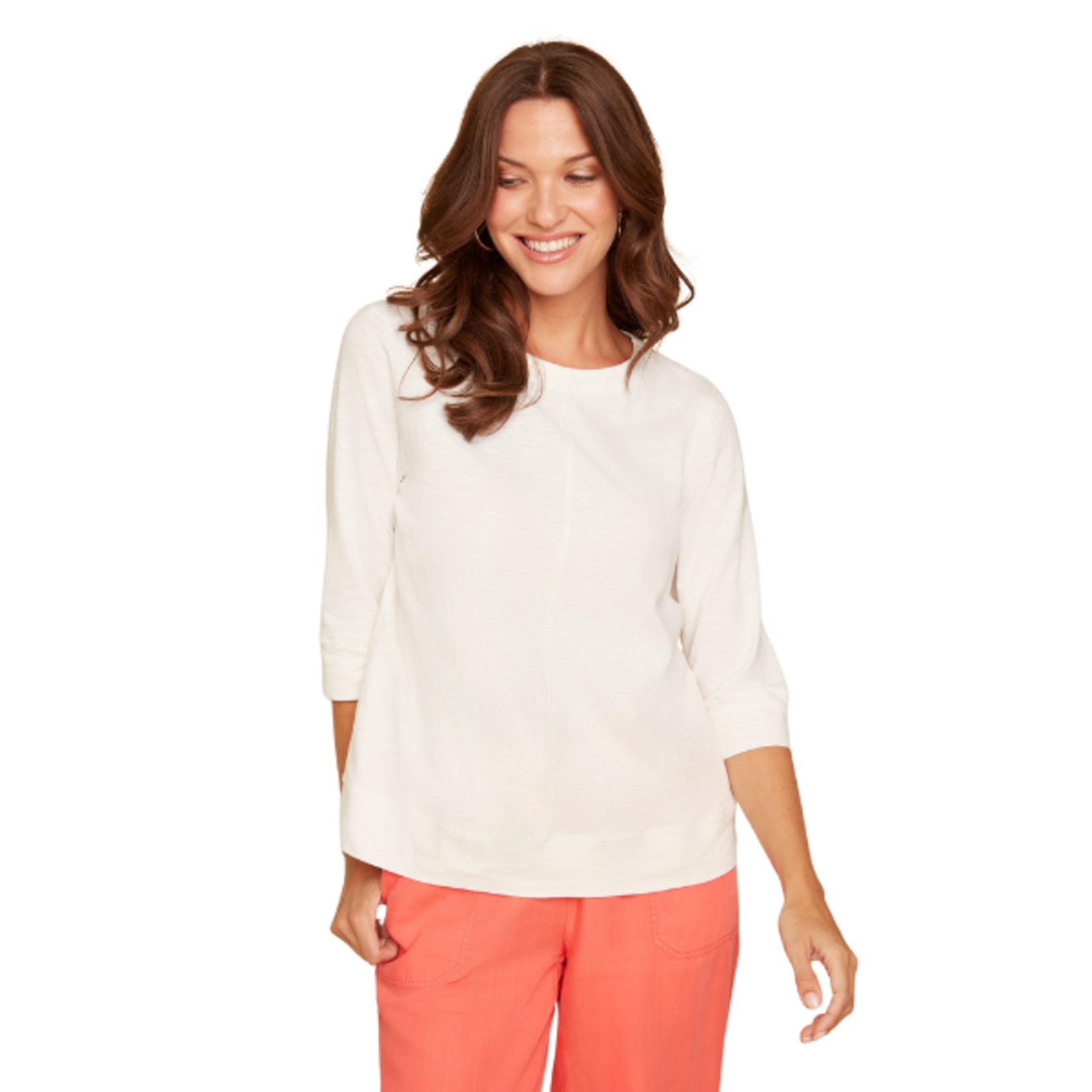 Renuar Renuar - Cotton Comfort 3/4 Sleeve Boat Neck Tee
