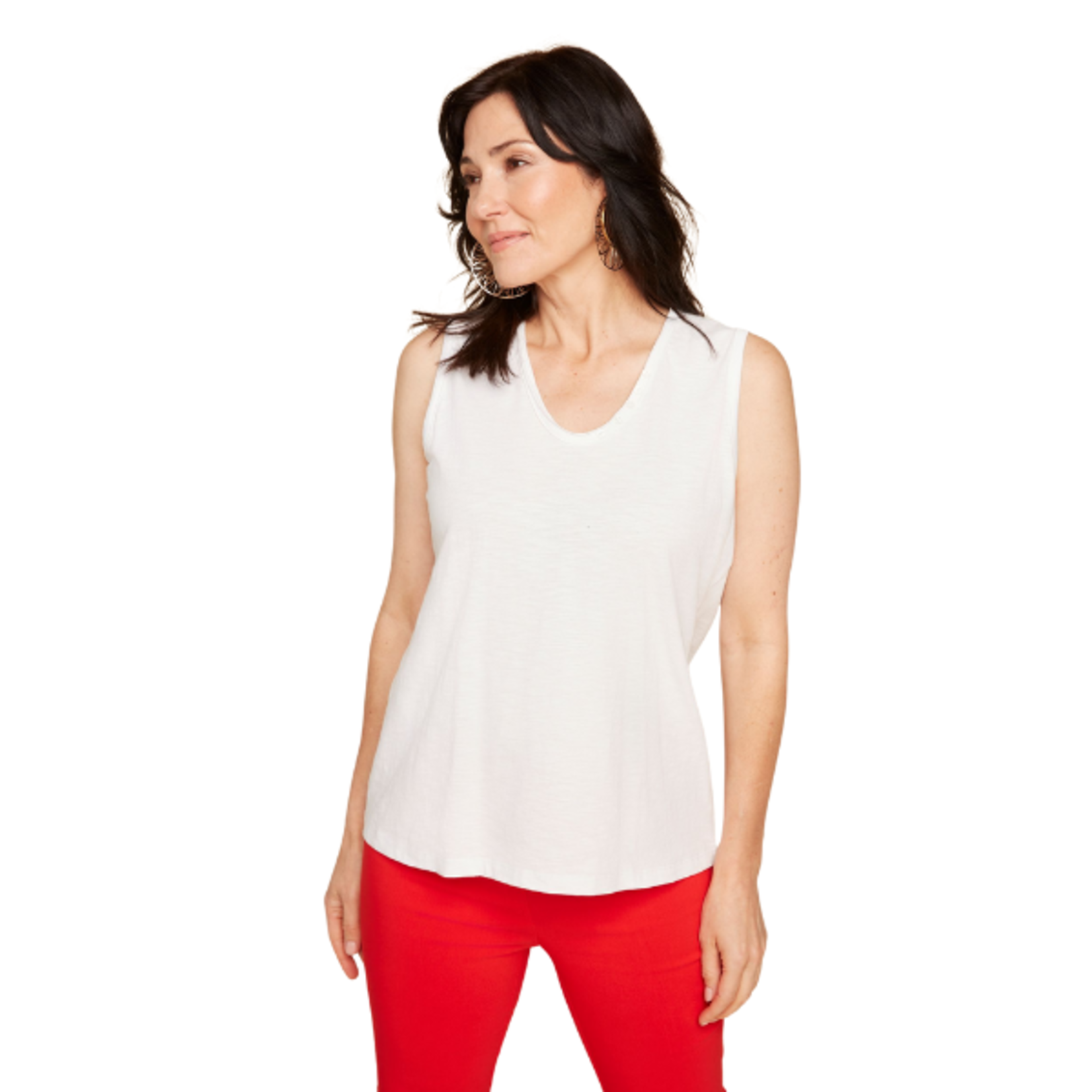 Renuar Renuar - Cotton Comfort Sleeveless V-Neck Tee