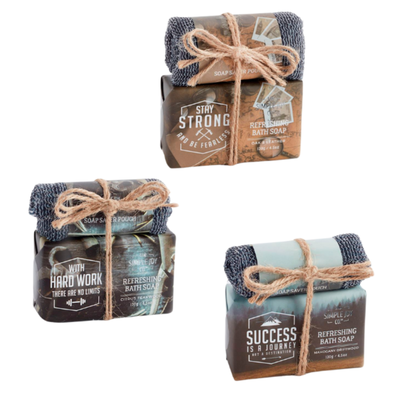 Simple Joy - Scented Bath Soap & Soap Saver Pouch Gift Set
