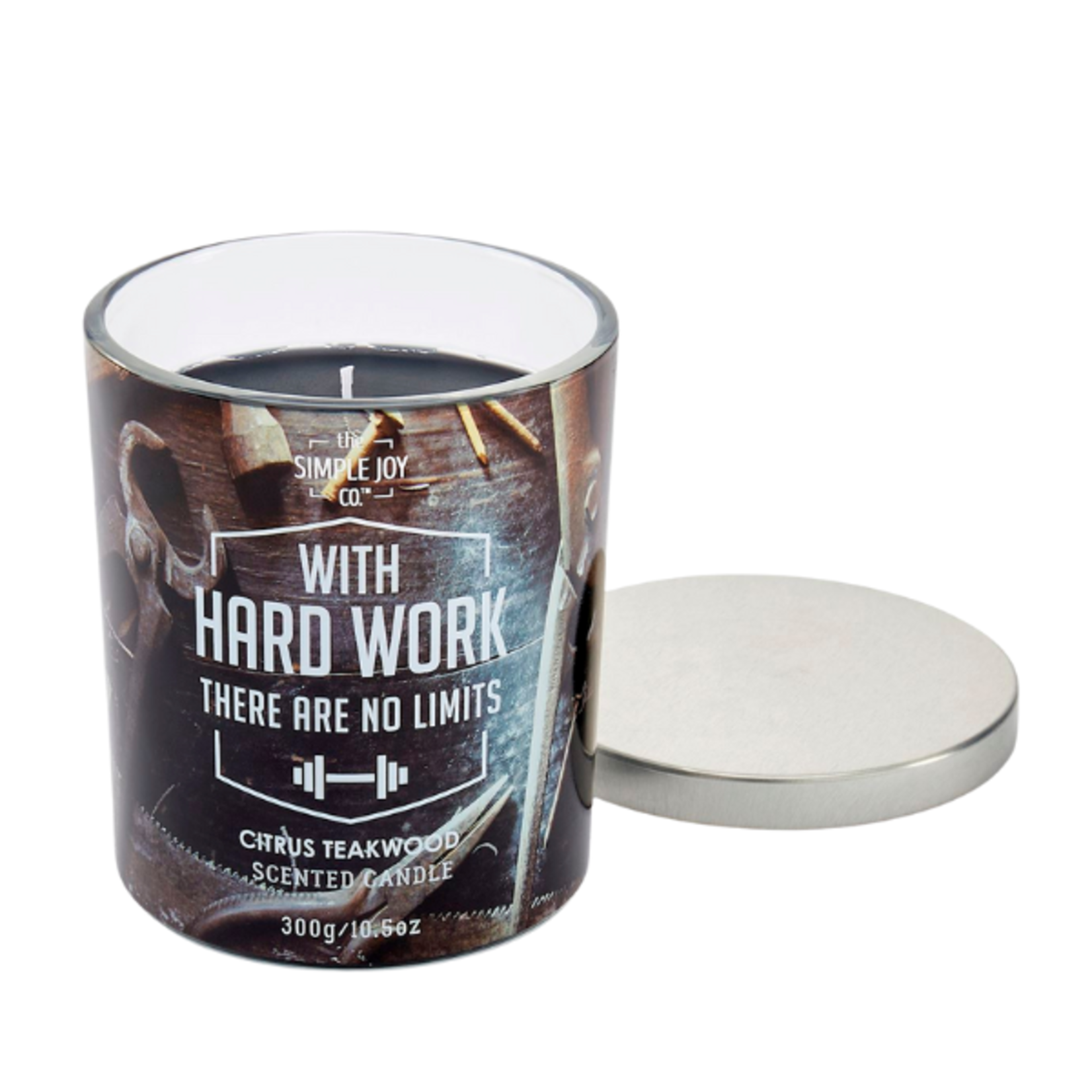 Simple Joy - Scented Jar Candle w/ Silver Lid - Citrus/Teakwood