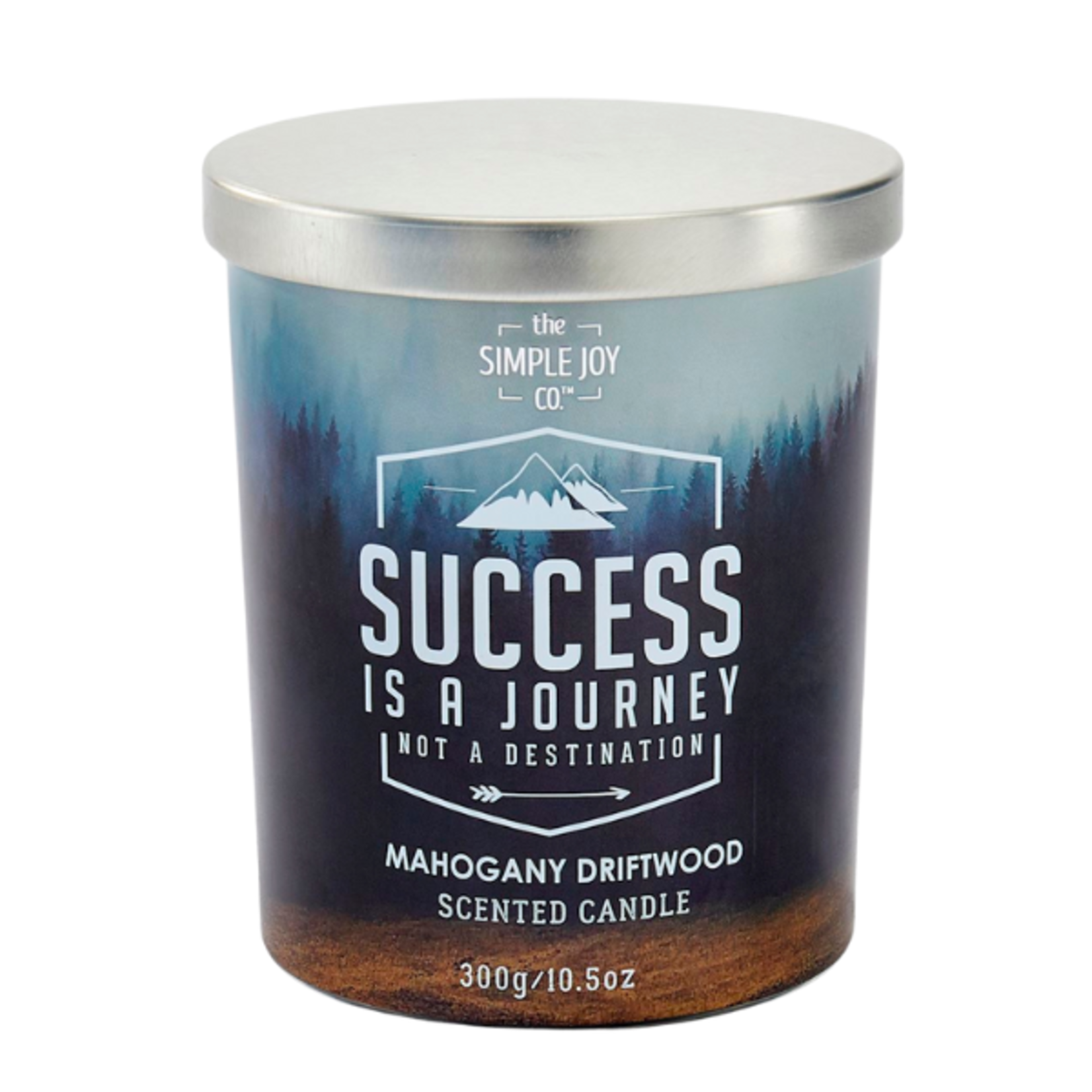 Simple Joy - Scented Jar Candle w/ Silver Lid - Mahogany/Driftwood