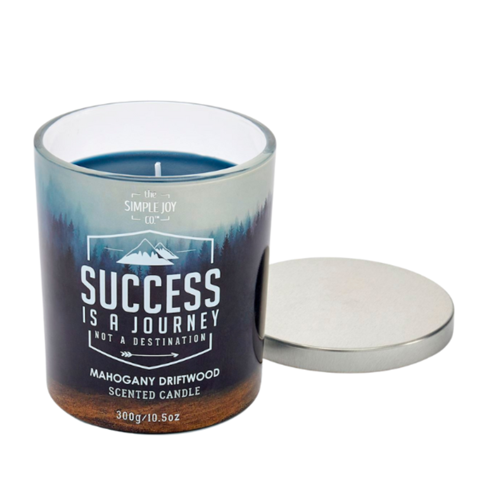 Simple Joy - Scented Jar Candle w/ Silver Lid - Mahogany/Driftwood