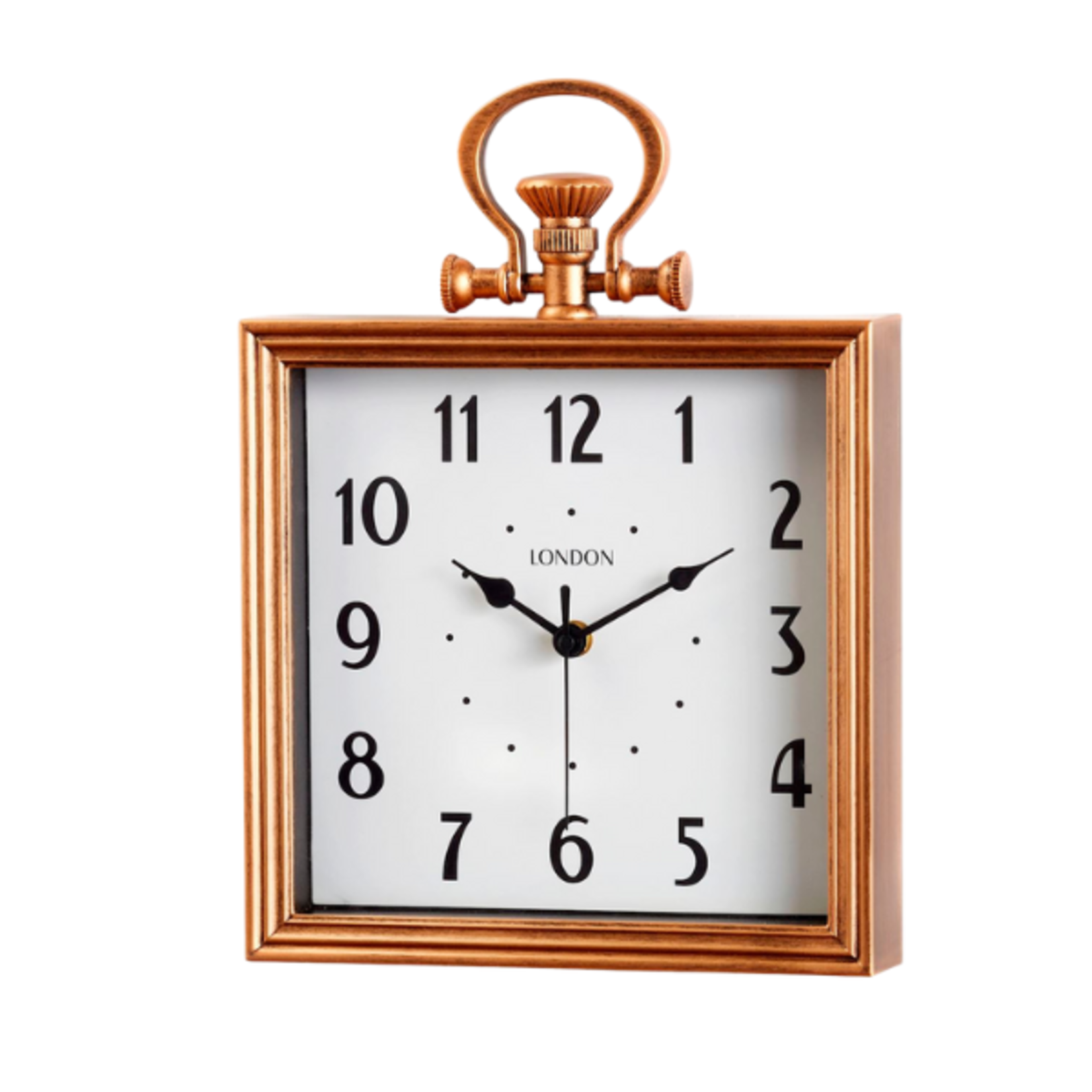 Square Pocket Watch Design Wall Clock - Antique Gold