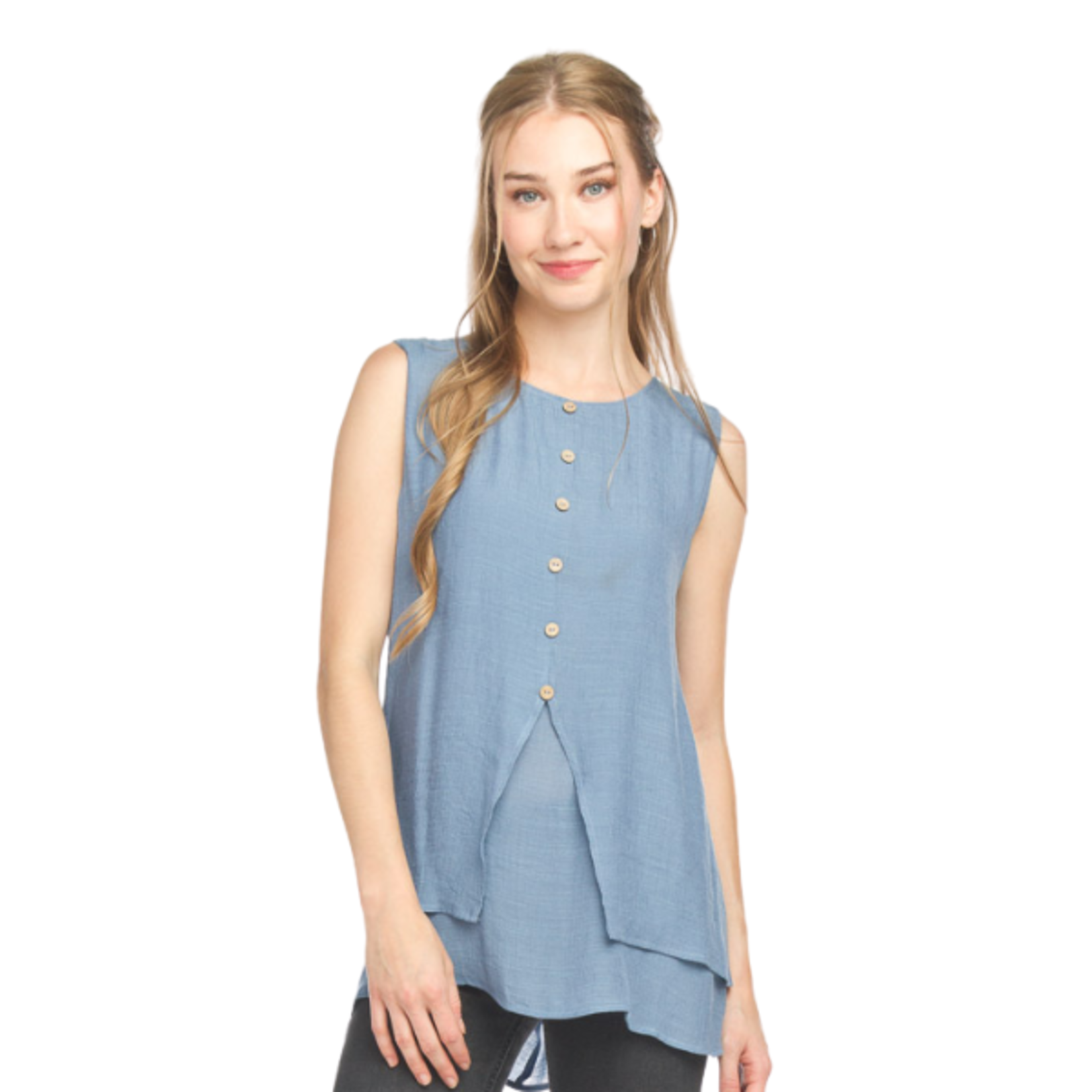 Papillon Papillon - Sleeveless Layered Crinkle Tunic