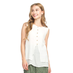 Sleeveless Layered Crinkle Tunic