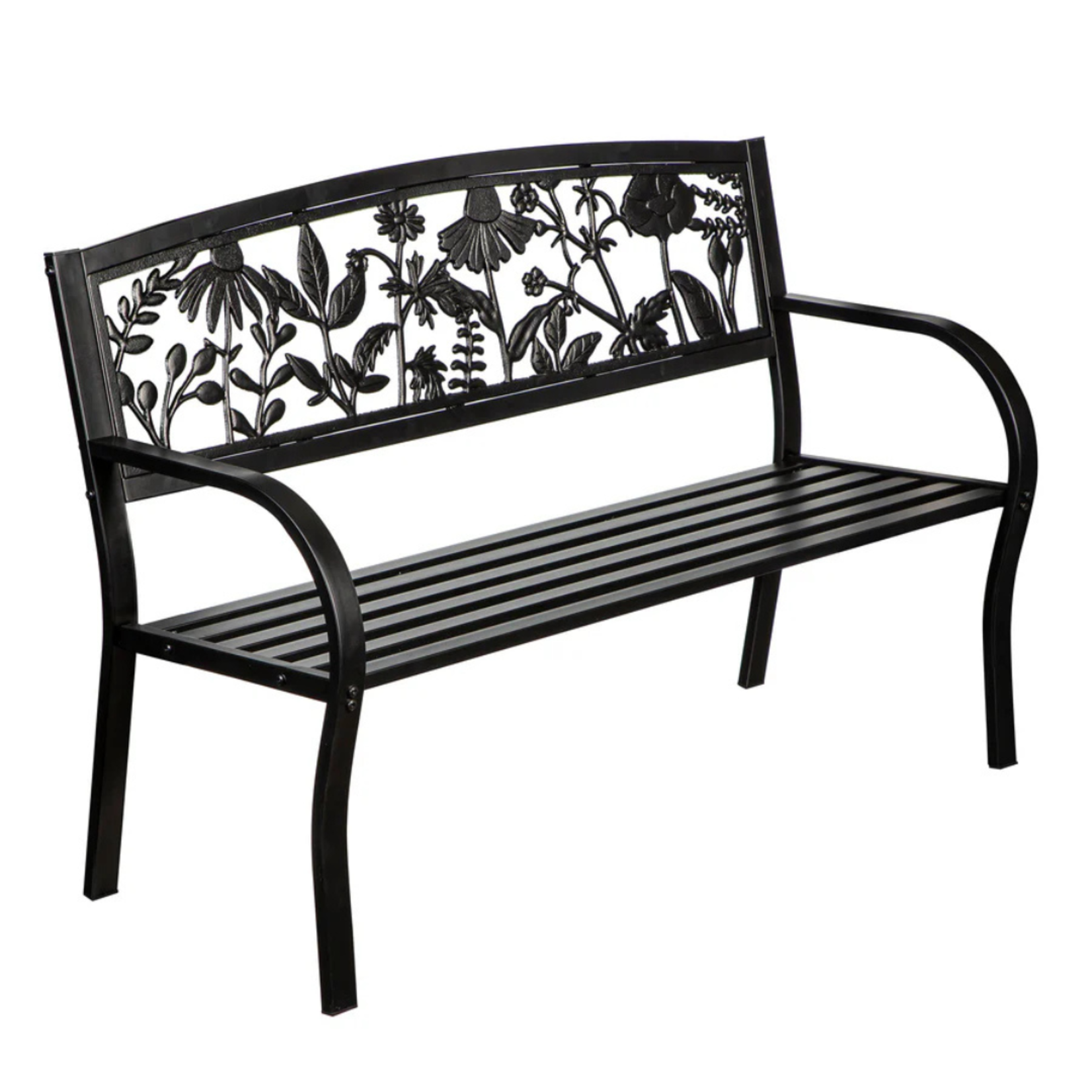 Evergreen Enterprises Steel and Cast iron Wild Flowers Bench.