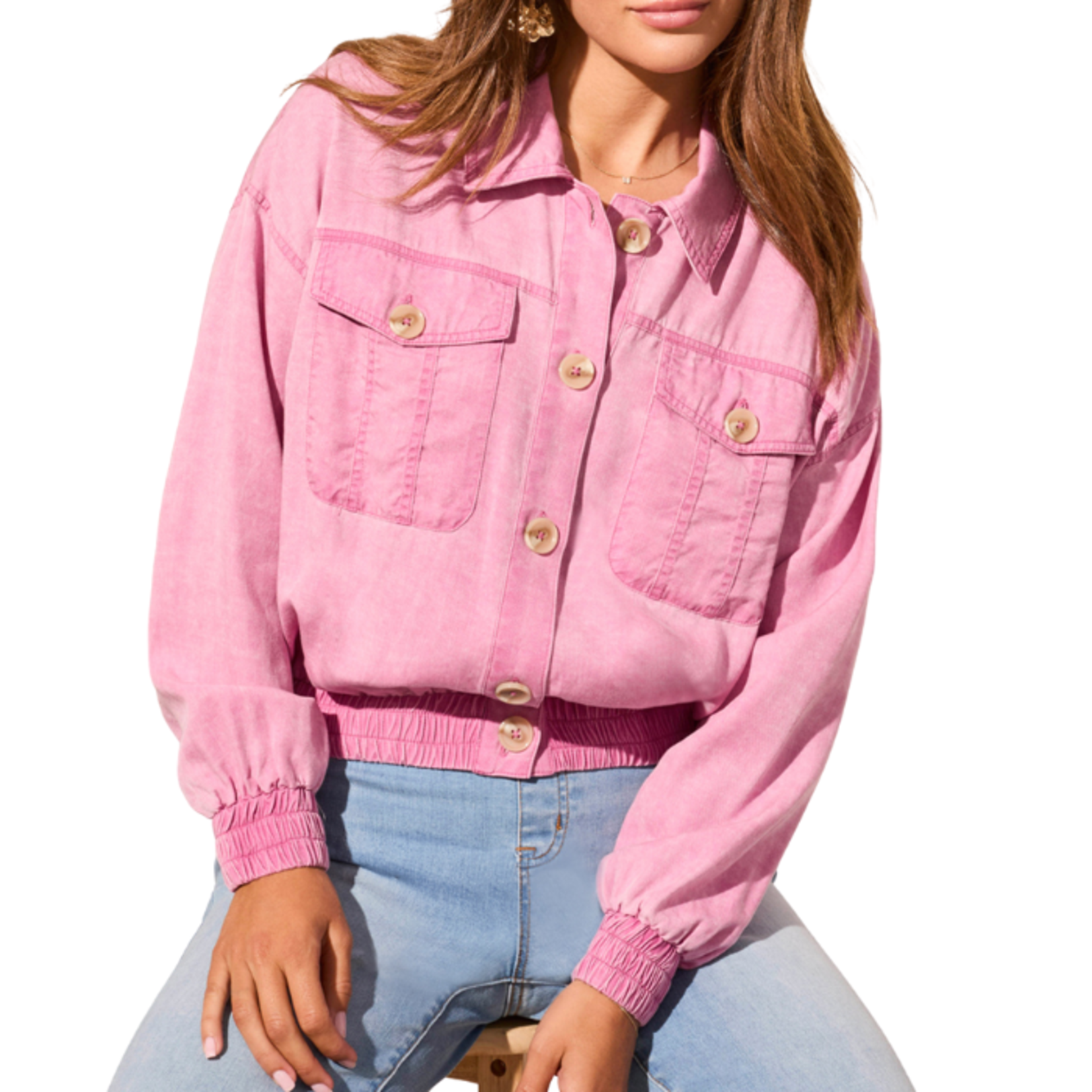 Tribal Tribal - Casual Jacket w/ Elastic Waist