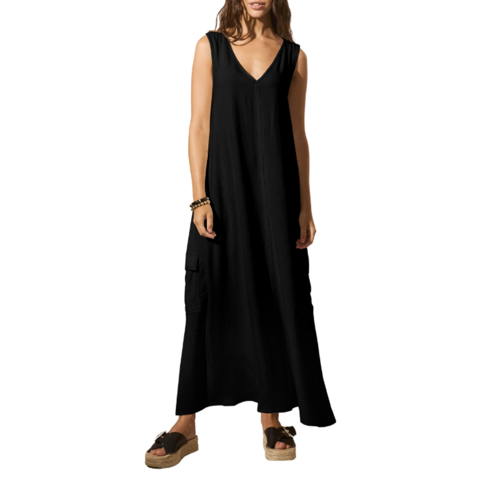 Tribal Tribal - Sleeveless V-Neck Cargo Dress