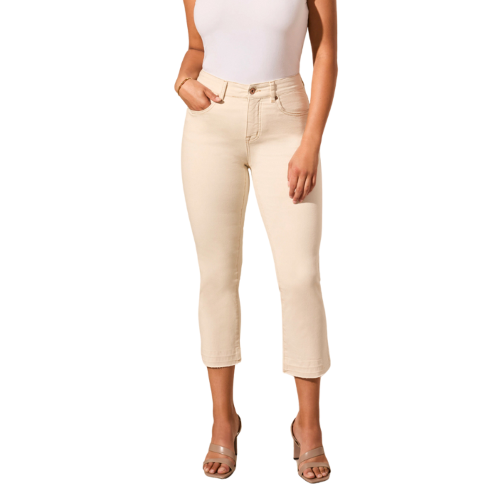 Tribal Tribal - Sophia Curvy Micro Flare Crop Jeans