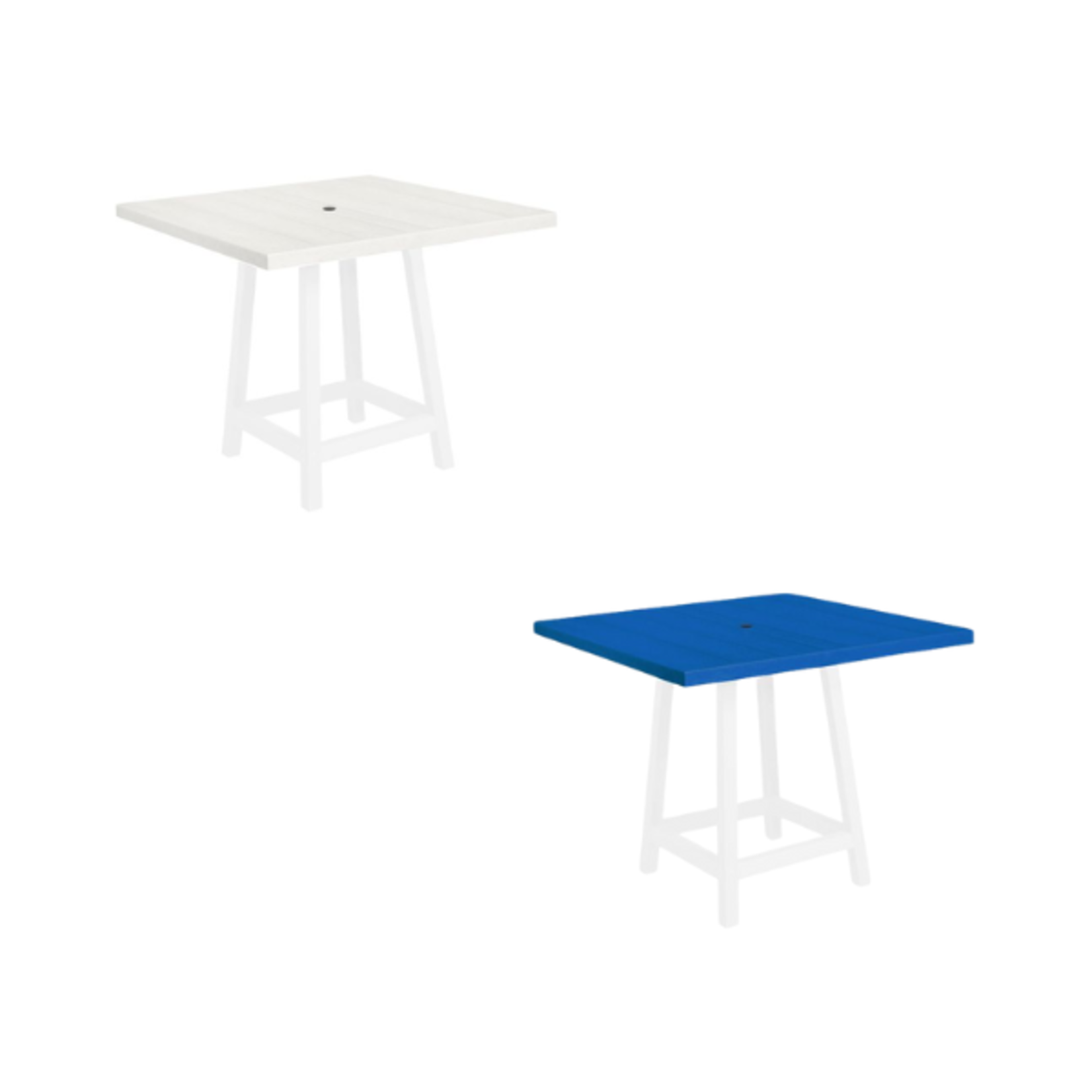 C.R. Plastics C.R. Plastic - 40" Square Pub Table Top w/ Hole (Table Legs Not Included)