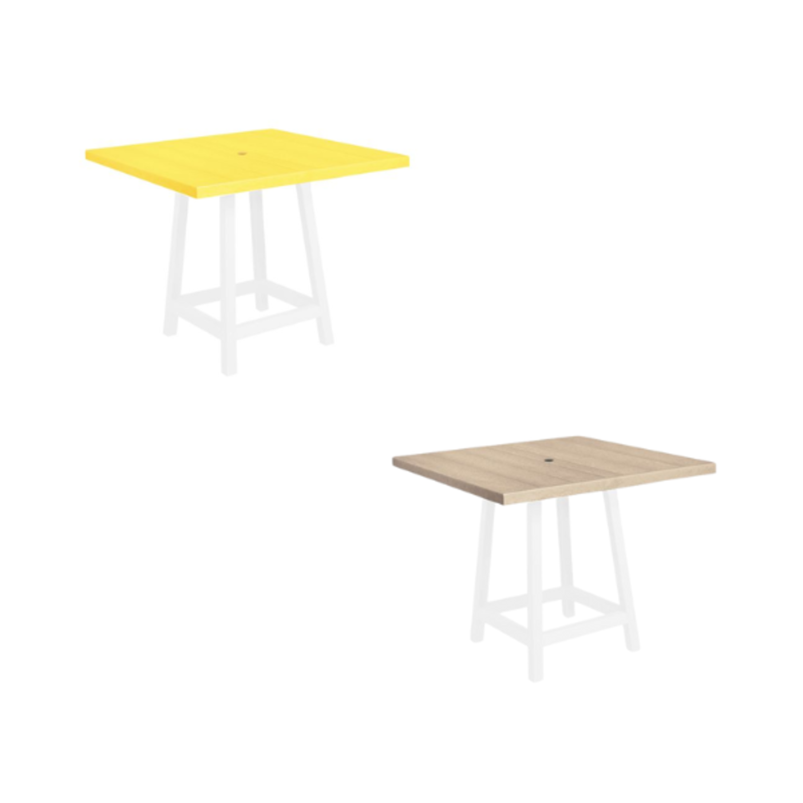 C.R. Plastics C.R. Plastic - 40" Square Pub Table Top w/ Hole (Table Legs Not Included)