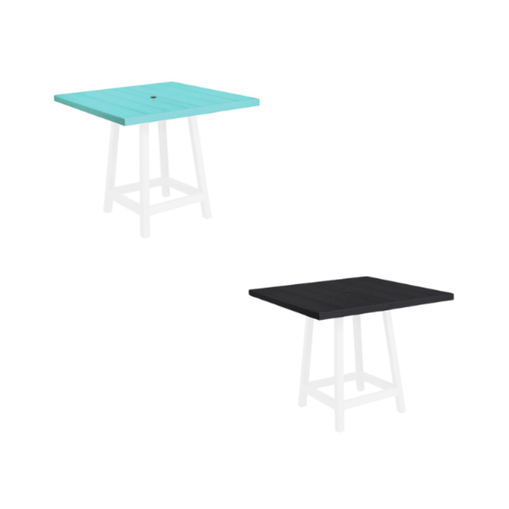 C.R. Plastics C.R. Plastic - 40" Square Pub Table Top w/ Hole (Table Legs Not Included)