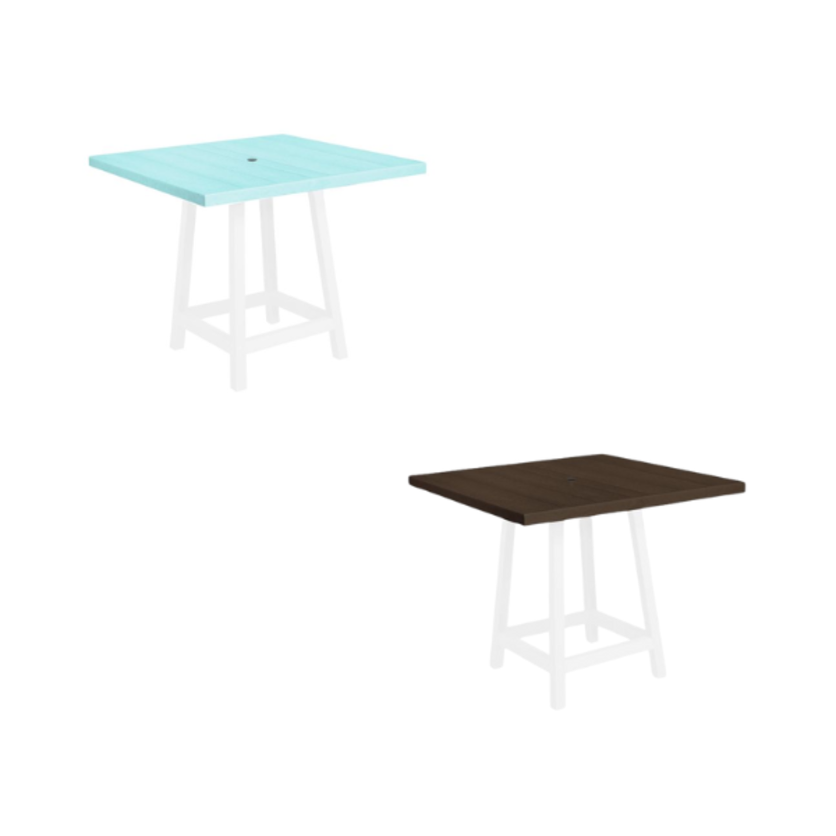 C.R. Plastics C.R. Plastic - 40" Square Pub Table Top w/ Hole (Table Legs Not Included)