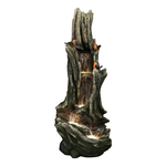 Decorative Resin Fountain - 4 Tier Tree Stump w/ Birds & LED