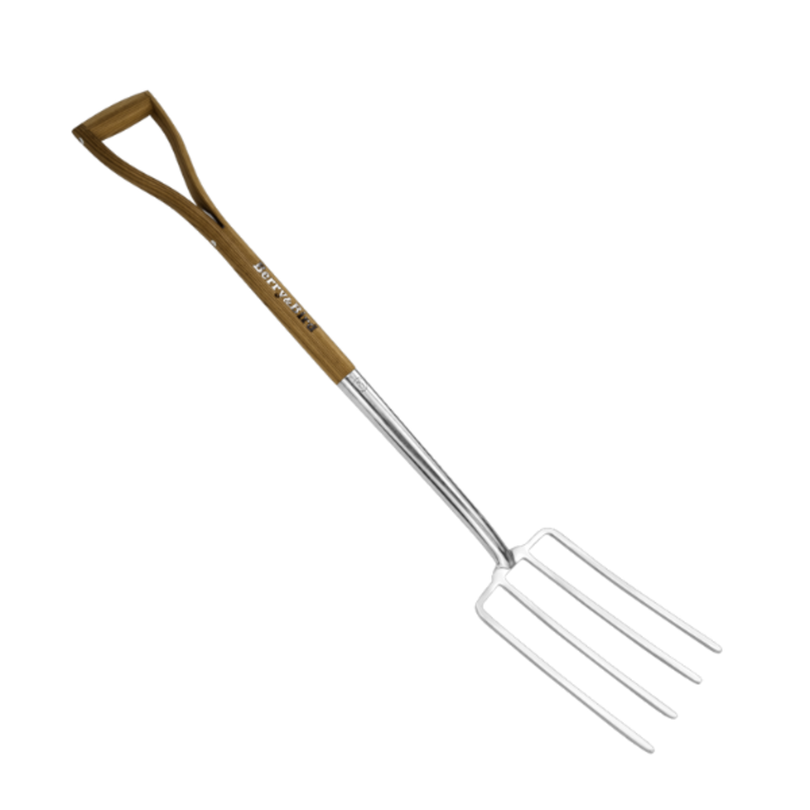 Berry & Bird 4-Tine Stainless Steel Heavy Duty Spading Fork 43.9 inches D-Grip Handle