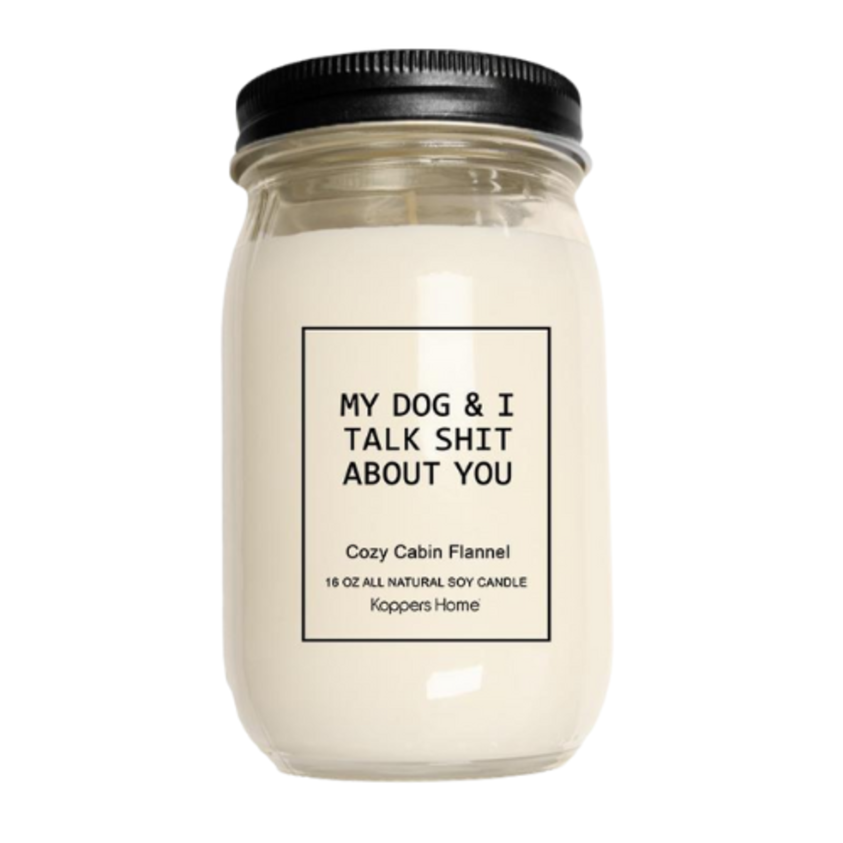 Koppers Home 16oz Jar Candle - My Dog and I - Cozy Cabin Flannel